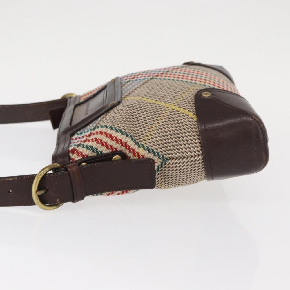 BURBERRY Nova Check Shoulder Bag Canvas Brown Gold Auth 151717 - Picture 4 of 16